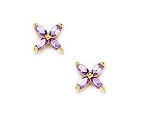 beautiful little amethyst birthstone baby earrings